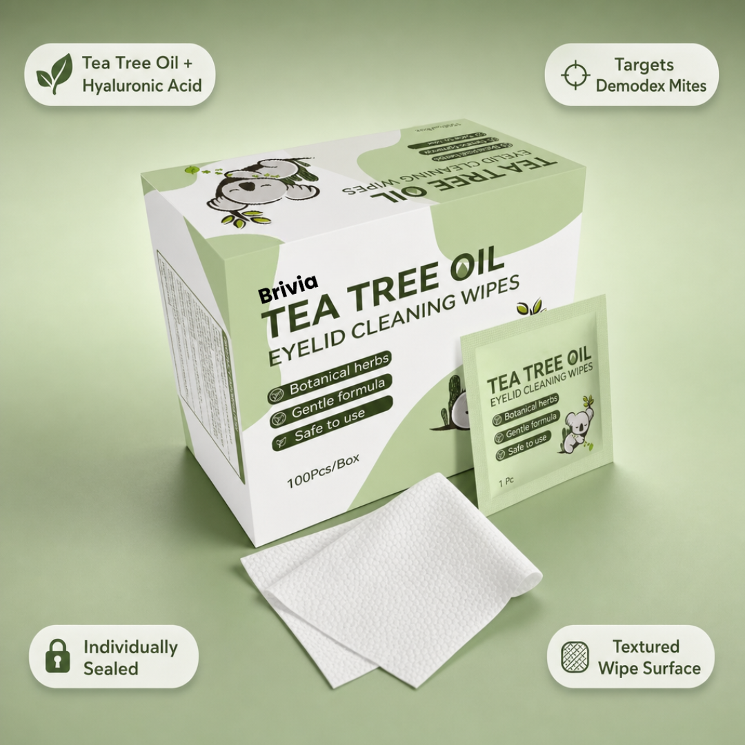 Brivia™ Tea Tree Oil Eyelid Wipes
