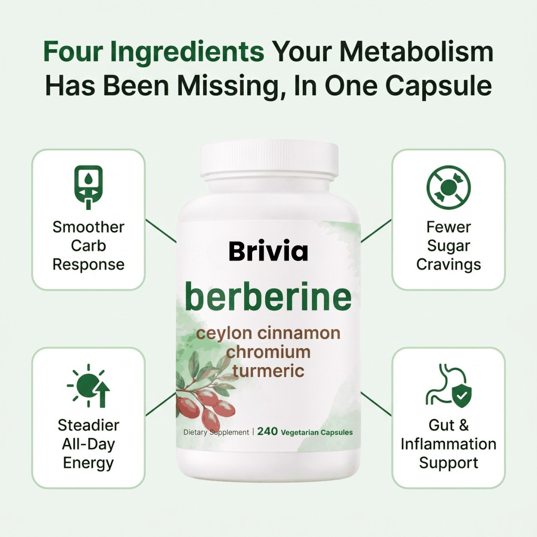 Brivia™ 4-in-1 Metabolic Formula with Ceylon Cinnamon | Berberine 1200mg