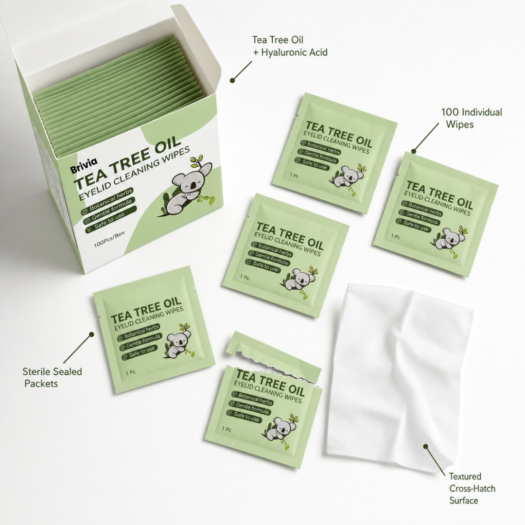 Brivia™ Tea Tree Oil Eyelid Wipes
