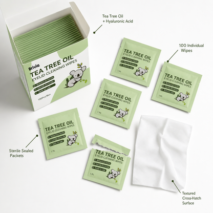Brivia™ Tea Tree Oil Eyelid Wipes